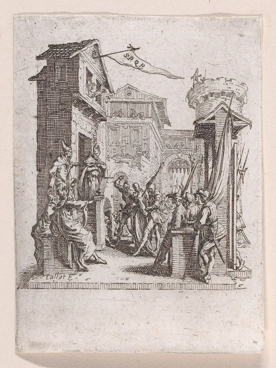 Jésus Comparait Devant Caiphe (Jesus Appears Before Caiaphas), from La Petite Passion (The Little Passion) — Jacques Callot