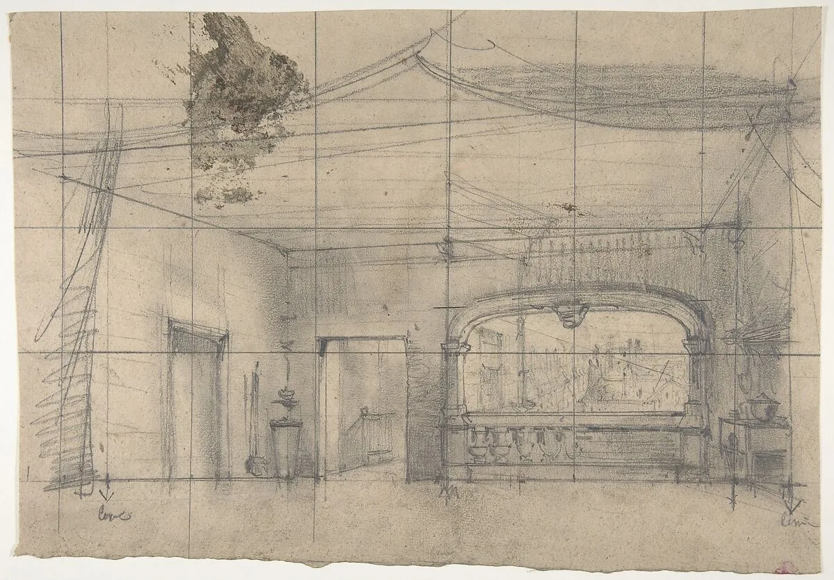 Design for a Stage Set at the Opéra, Paris — Eugène Cicéri