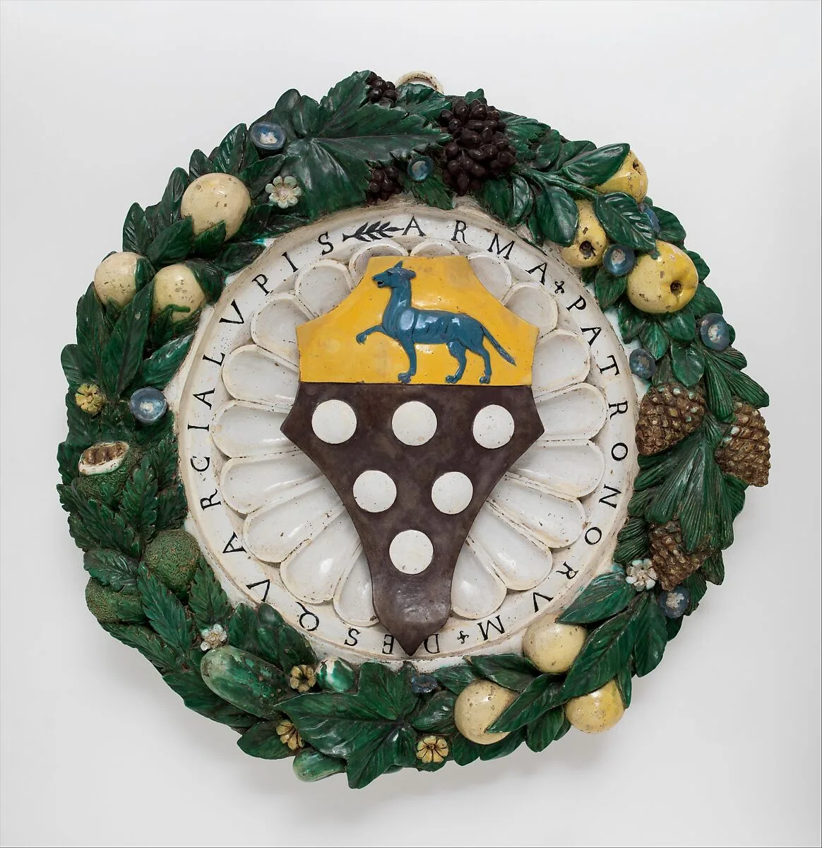 Armorial Tondo with the Arms of Squarci Lupi — Giovanni della Robbia