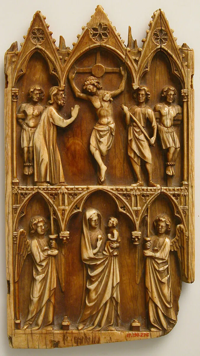 Central Portion from a Triptych with the Crucifixion and Virgin and Child — Unknown
