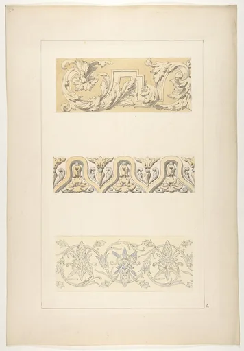 Three designs for decorative borders