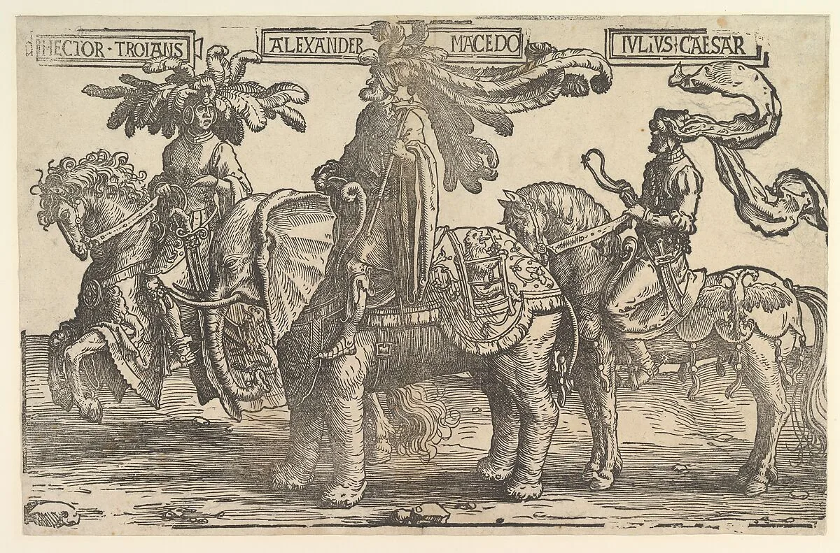 Hector, Alexander, Julius Caesar, from the Nine Heroes — Lucas van Leyden|Jacob Cornelisz van Oostsanen