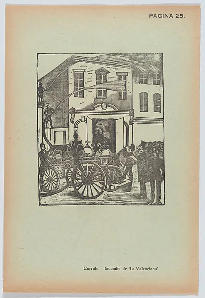 Page 25: the fire at La Valenciana, from '36 Grabados' (Mexico, 1943) — José Guadalupe Posada|Arsacio Vanegas Arroyo