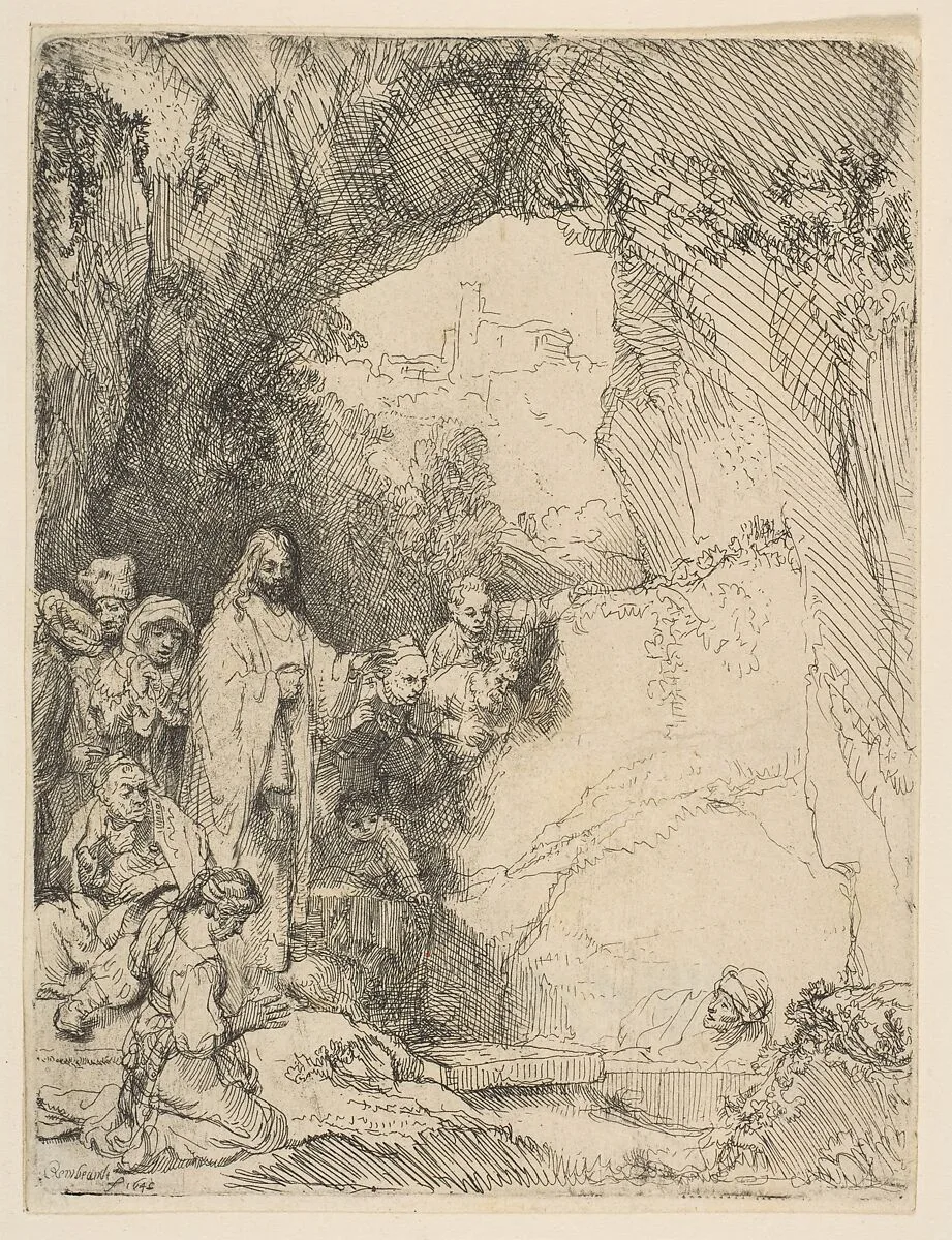 The Raising of Lazarus, small plate — Rembrandt (Rembrandt van Rijn)