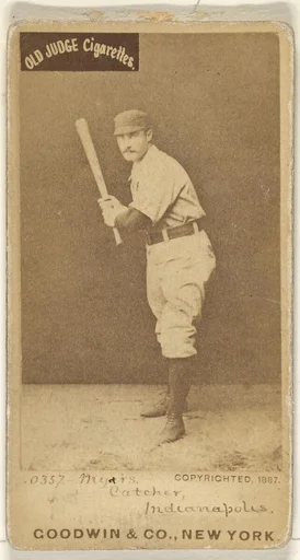 Myers, Catcher, Indianapolis, from the Old Judge series (N172) for Old Judge Cigarettes