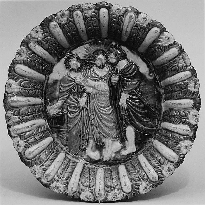 Dish with Christ and two disciples — Bernard Palissy