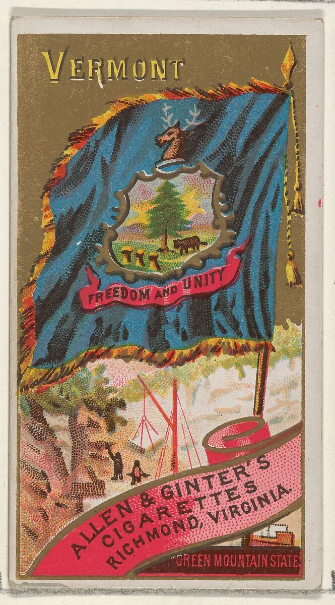 Vermont, from Flags of the States and Territories (N11) for Allen & Ginter Cigarettes Brands — Allen & Ginter