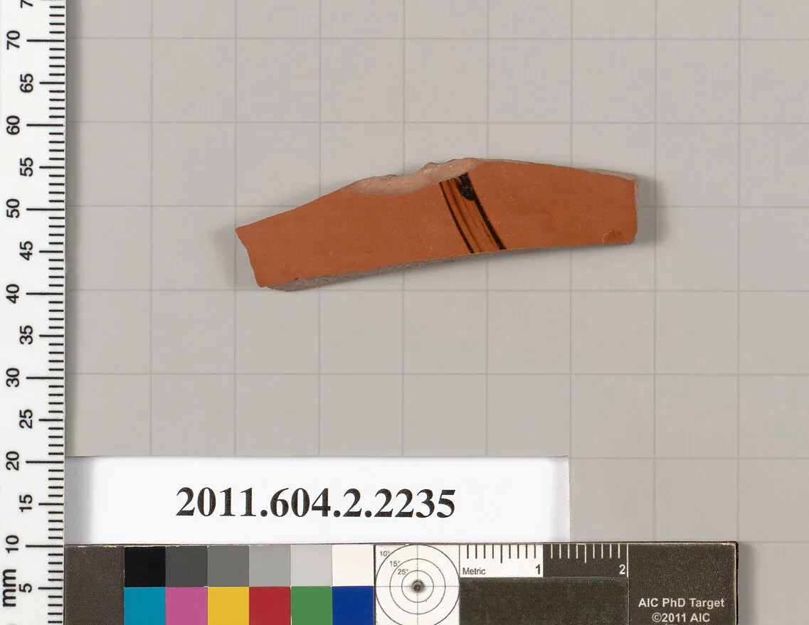 Terracotta fragment of a pot; unglazed on the inside — Unknown