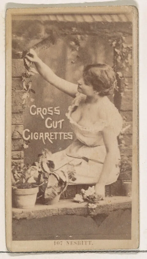 Card Number 107, Nesbitt, from the Actors and Actresses series (N145-2) issued by Duke Sons & Co. to promote Cross Cut Cigarettes — W. Duke, Sons & Co.
