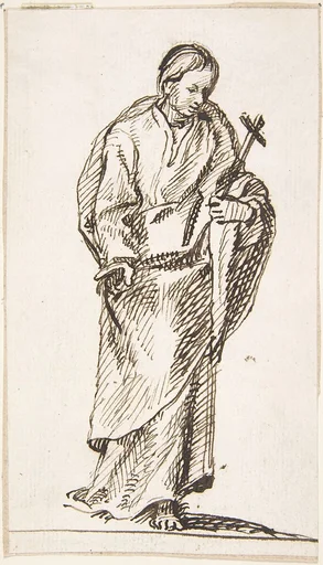 Standing Figure Holding Cross