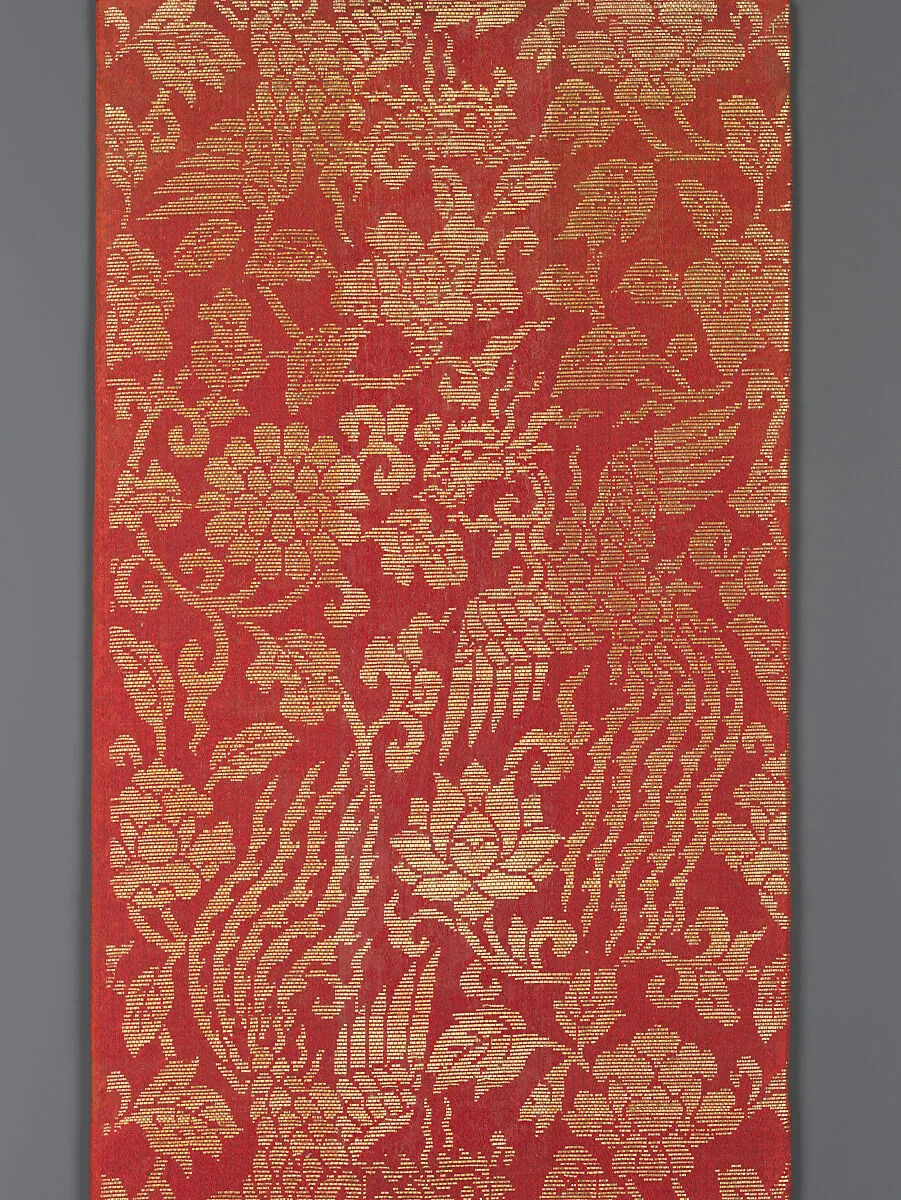 明中期 織錦鳳穿花佛經封皮|Sutra cover with phoenixes amid flowers — Unknown