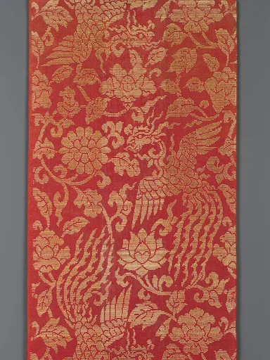 明中期 織錦鳳穿花佛經封皮|Sutra cover with phoenixes amid flowers