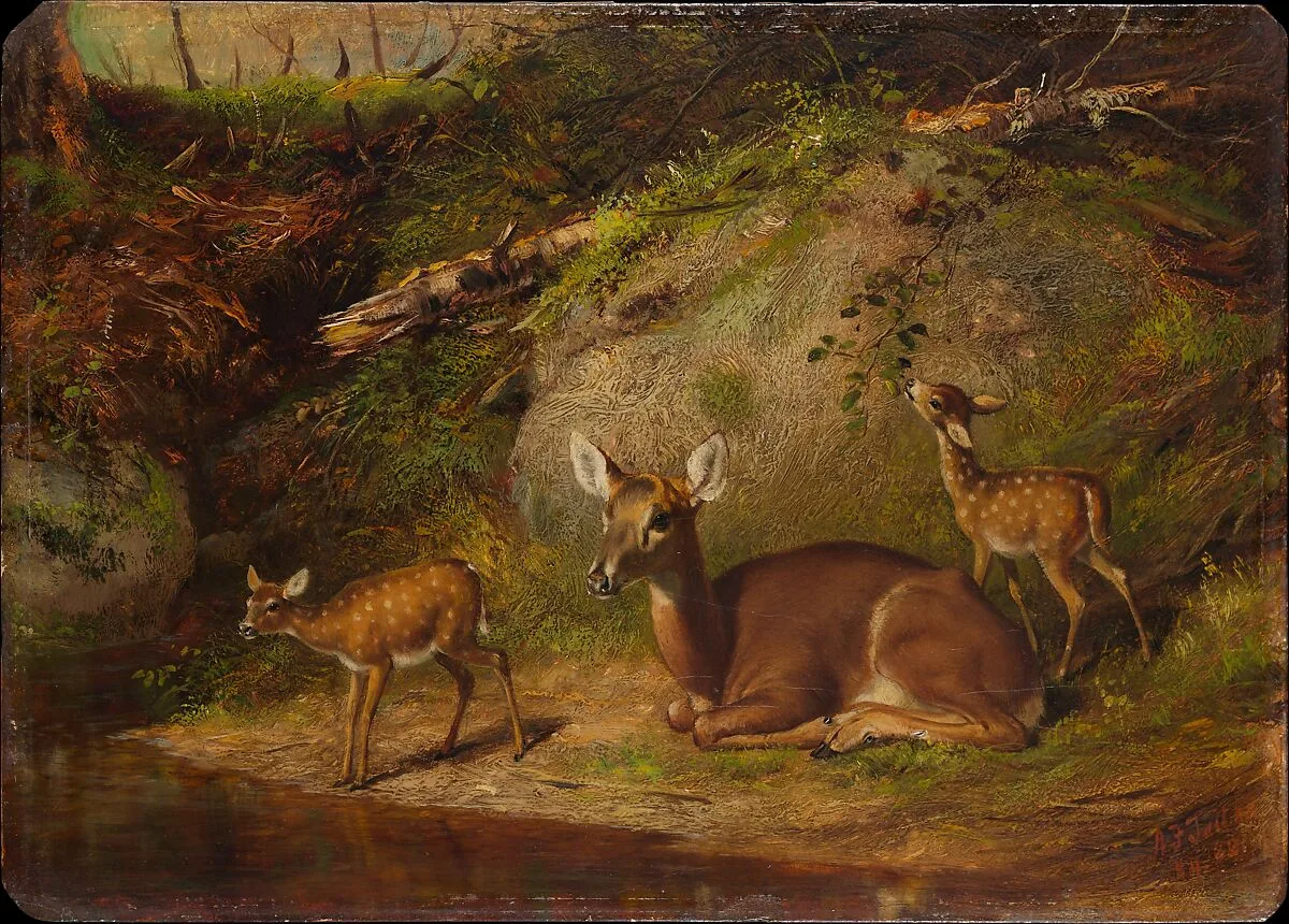 Doe and Two Fawns — Arthur Fitzwilliam Tait