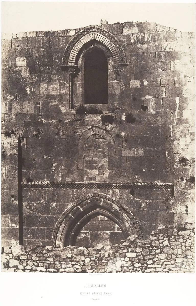 Jérusalem, Église Sainte-Anne, Façade — Auguste Salzmann|Imprimerie photographique de Blanquart-Évrard, à Lille