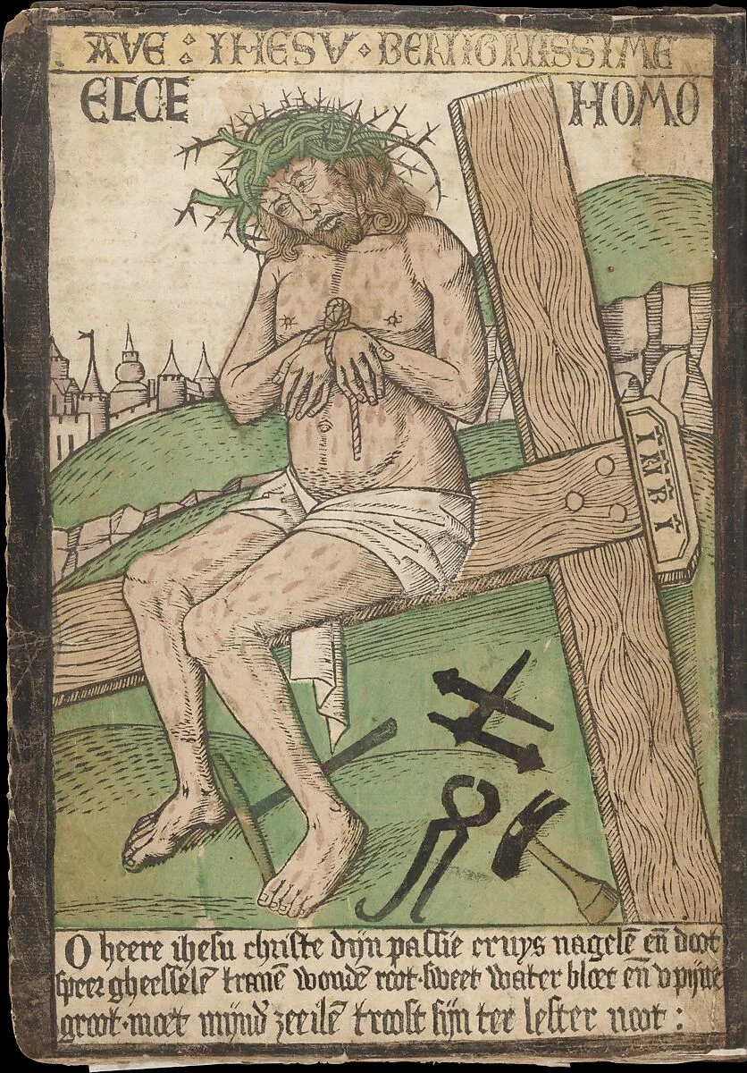 Album with Twelve Engravings of The Passion, a Woodcut of Christ as the Man of Sorrows, and a Metalcut of St. Jerome in Penitence — Israhel van Meckenem|Anonymous, German, Cologne, 15th century|Anonymous, Netherlandish, 15th century