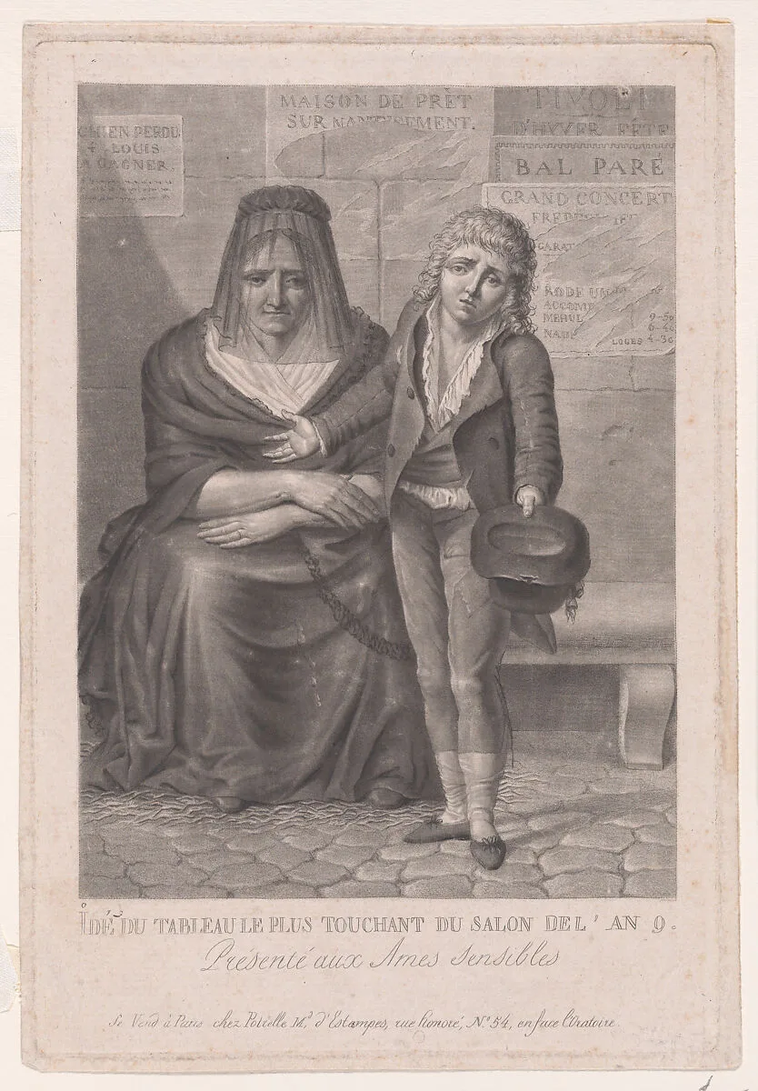 Idée du tableau le plus touchant du Salon de l’an 9 (La Pauvre rentière) — Chevalier Férréol de Bonnemaison|Anonymous, French, 19th century