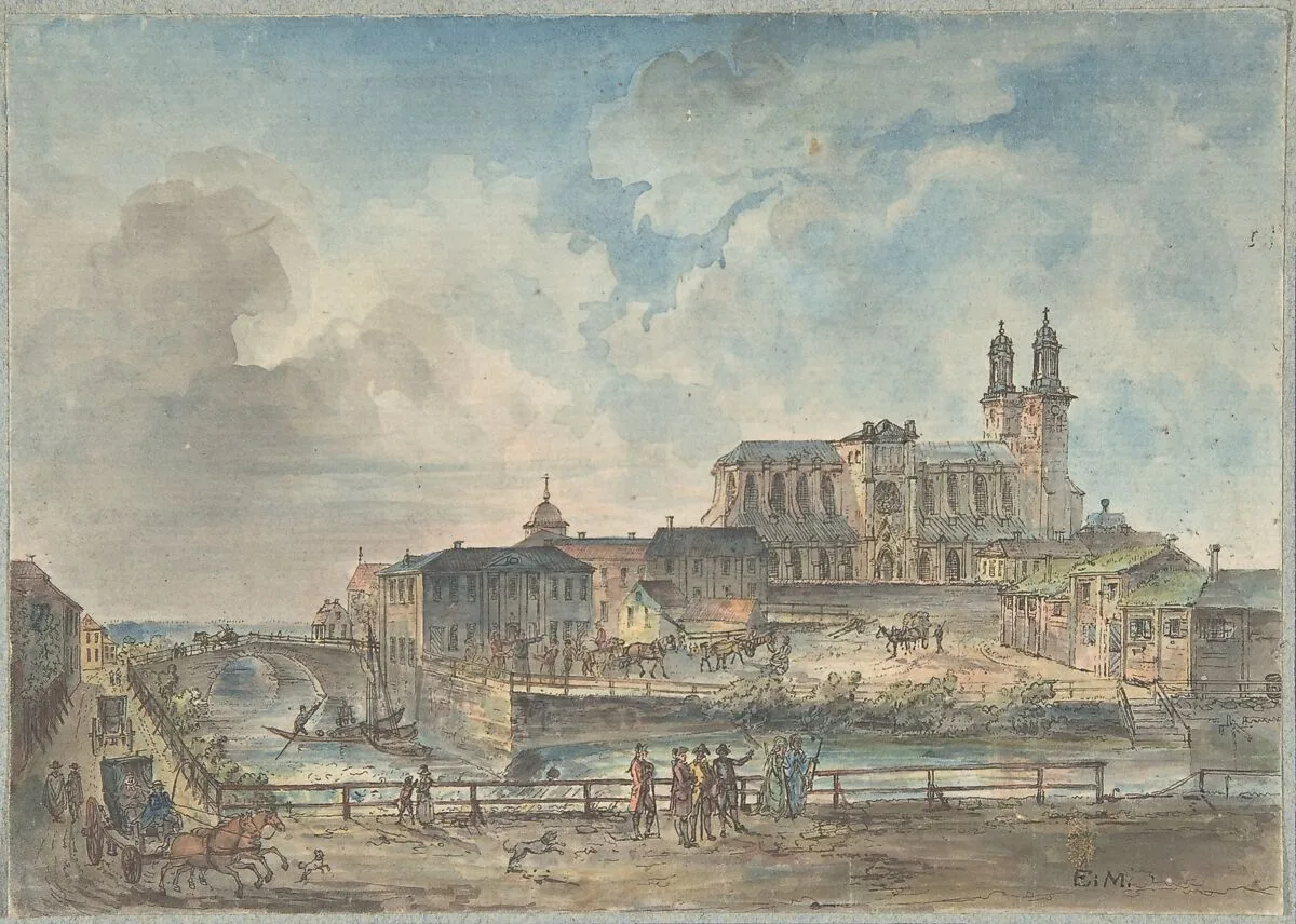 View of Uppsala cathedral from the North — Elias Martin