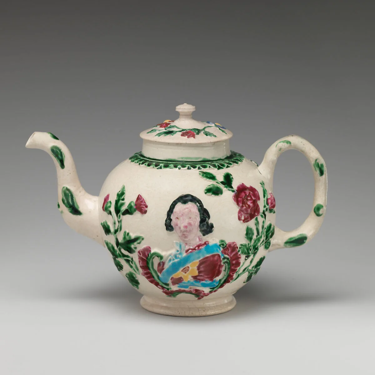 Teapot with portrait of the Young Pretender, Prince Charles Edward Stuart (1720–1788) — Unknown