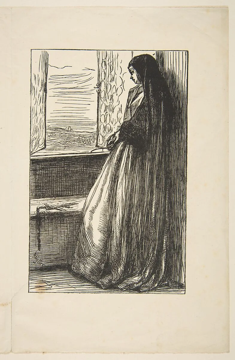 The Nun in "Count Burckhardt" (for "Once a Week," September 27, 1862) — James McNeill Whistler|Chiswick Press|Dalziel Brothers
