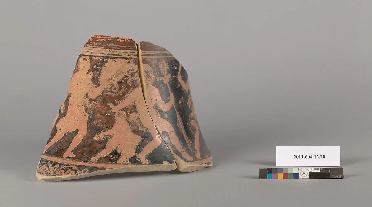 Terracotta fragment of a closed shape — Sicilian