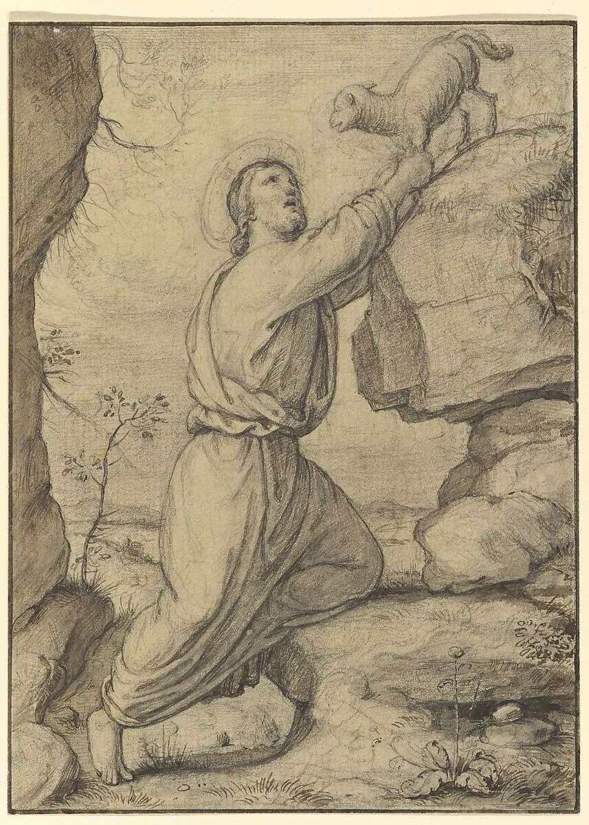 The Good Shepherd; verso: Cloud Studies — Friedrich Olivier