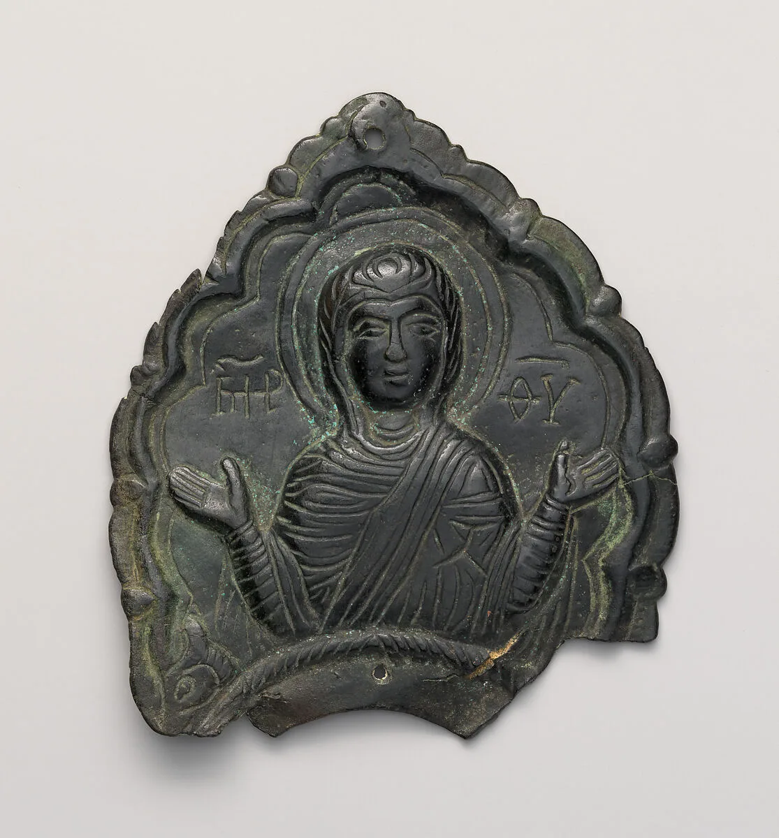 Censer Handle with Virgin Orant — Unknown