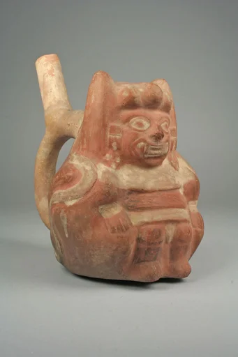 Stirrup Spout Bottle with Figure
