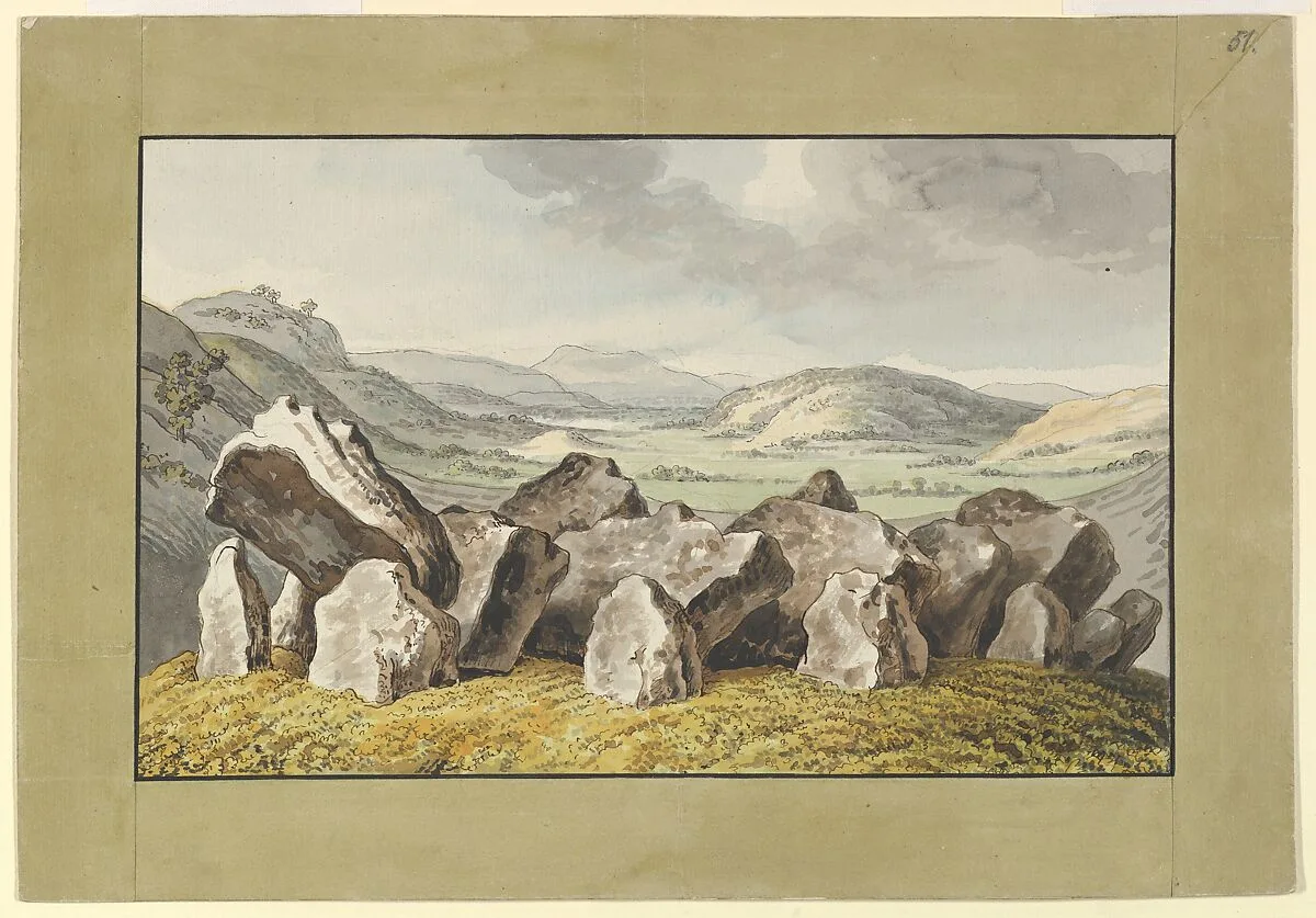 A Prehistoric Stone Circle on a Mound, an Extensive Landscape Beyond — Johann Heinrich Wilhelm Tischbein