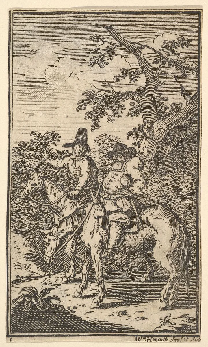 Hudibras Sallying Forth (Seventeen Small Illustrations for Samuel Butler's Hudibras, no. 1) — William Hogarth|Samuel Butler