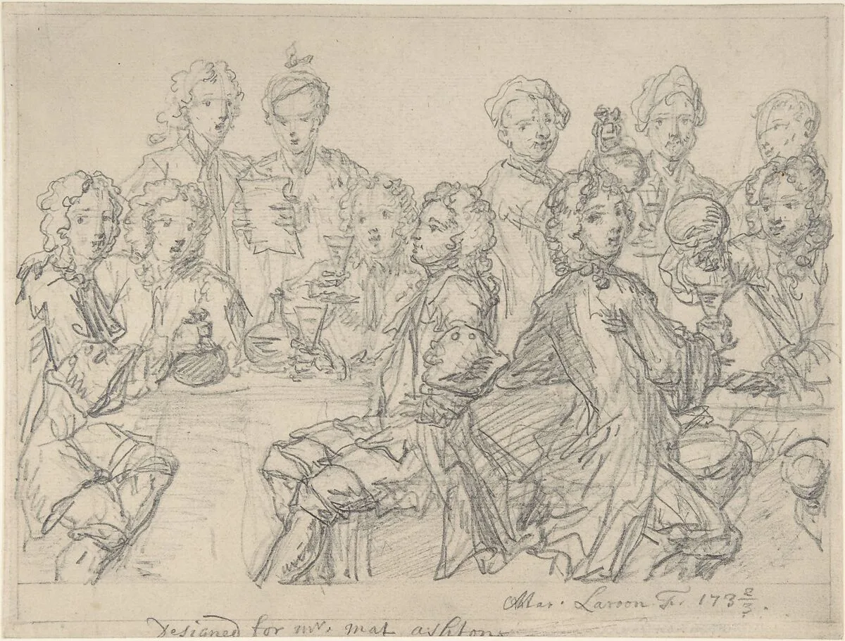 Group of Figures at a Table — Marcellus Laroon the Younger