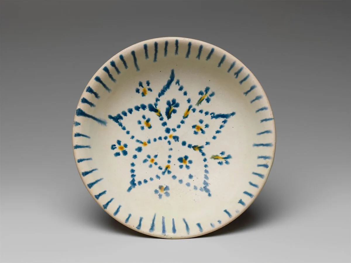 唐 釉下彩陶碗|Bowl with five petaled flower — Unknown