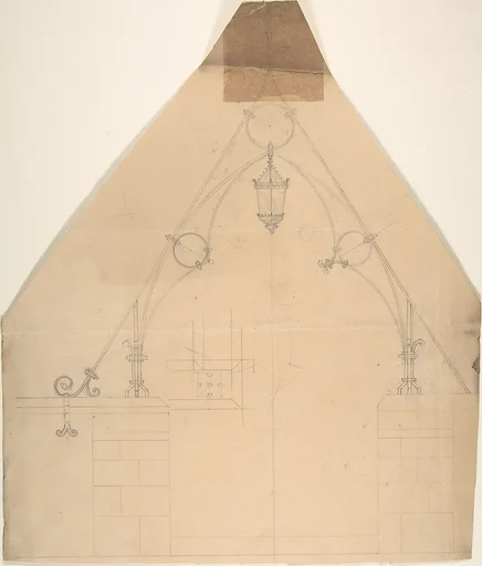 Design for Metalwork Supporting Church Ceiling and Suspended Lantern
