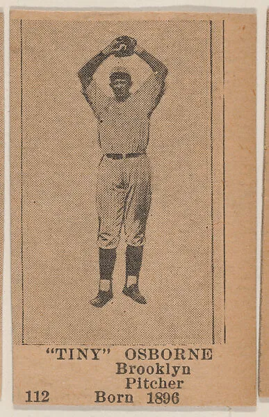 "Tiny" Osborne, Brooklyn Pitcher, Baseball photos strip cards -- Brooklyn Dodgers (W504) — Universal Toy & Novelty Manufacturing Company