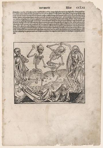 Dance of Death, leaf from "The Nuremberg Chronicle"