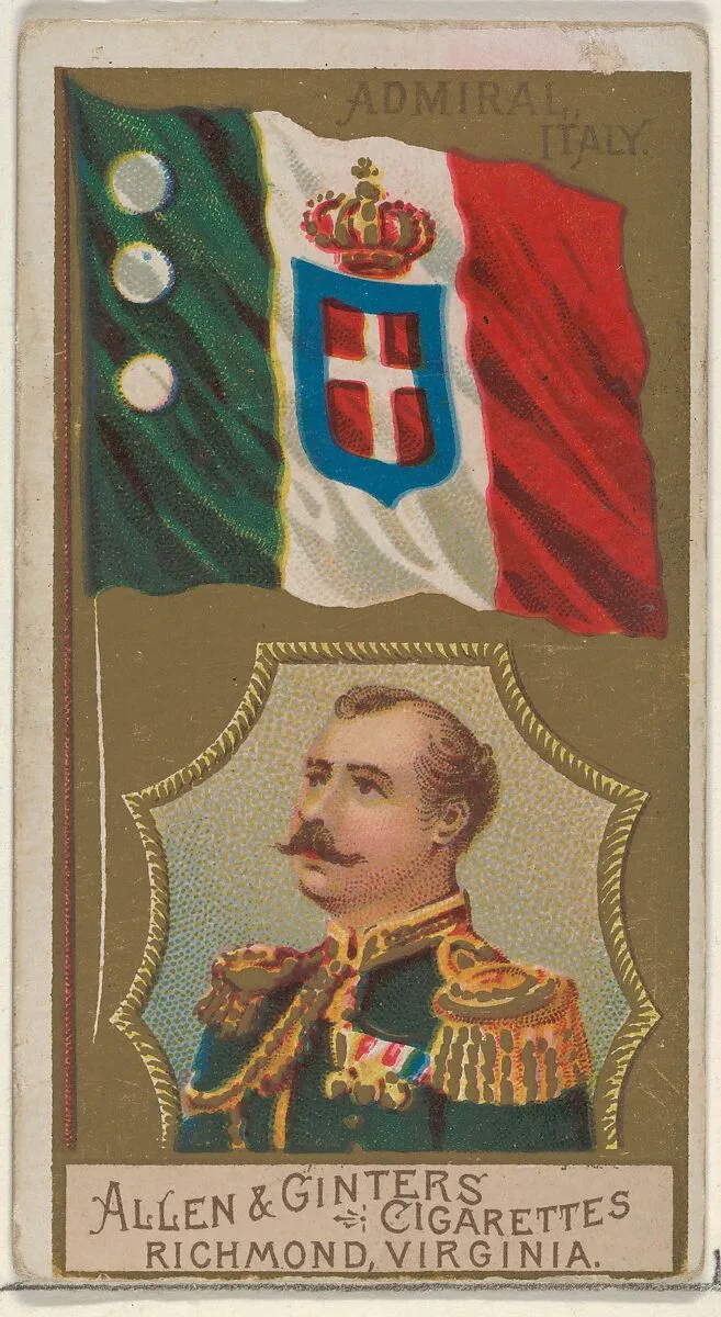 Admiral, Italy, from the Naval Flags series (N17) for Allen & Ginter Cigarettes Brands — Allen & Ginter