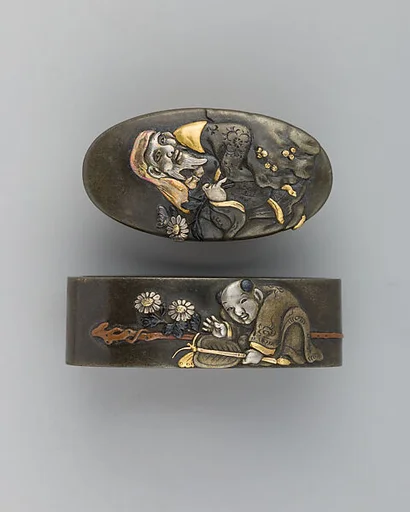 Sword-Hilt Collar and Pommel (Fuchigashira)