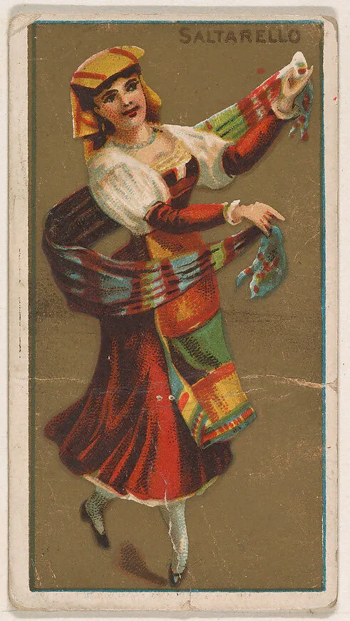Saltarello, from National Dances (N225, Type 1) issued by Kinney Bros. — Kinney Brothers Tobacco Company