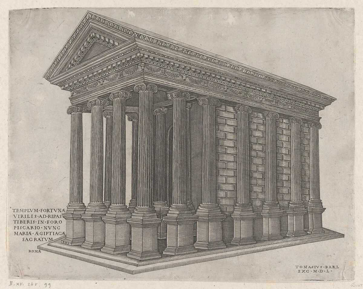 Temple of Fortuna, Rome — Nicolas Beatrizet|Tommaso Barlacchi