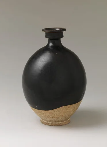 唐 黑釉陶瓶|Vase