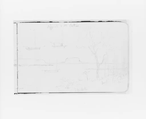 Bay Scene; Sketches of Two Boats (from Sketchbook)
