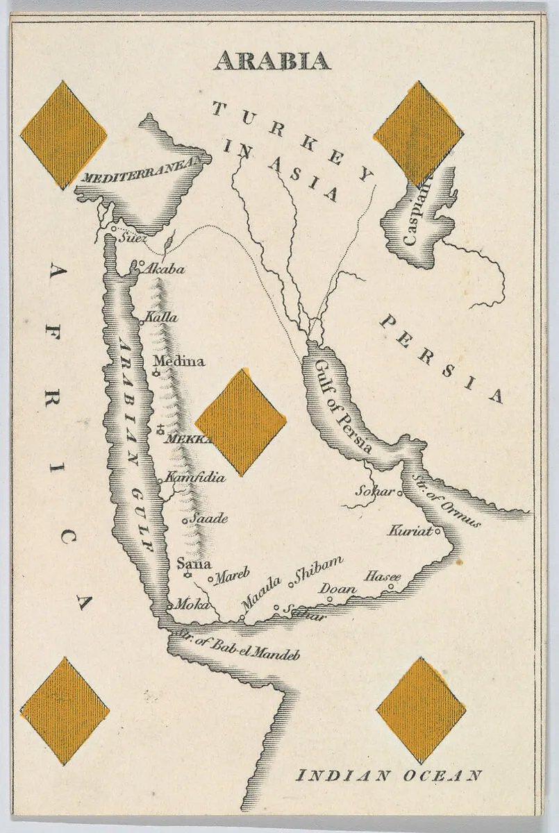 Arabia, from "Court Game of Geography" — William and Henry Rock