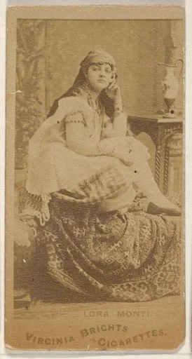 Lora Monti, from the Actors and Actresses series (N45, Type 1) for Virginia Brights Cigarettes