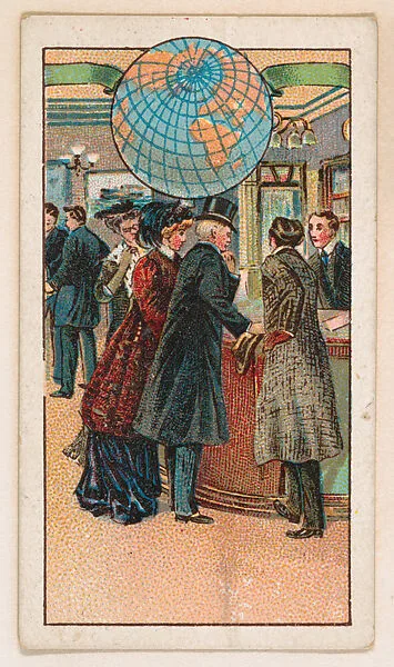 Tour Round the World, In the Travel Bureau, bakery card from the Around the World Series (D92), issued by White Star Bakery — White Star Bakery