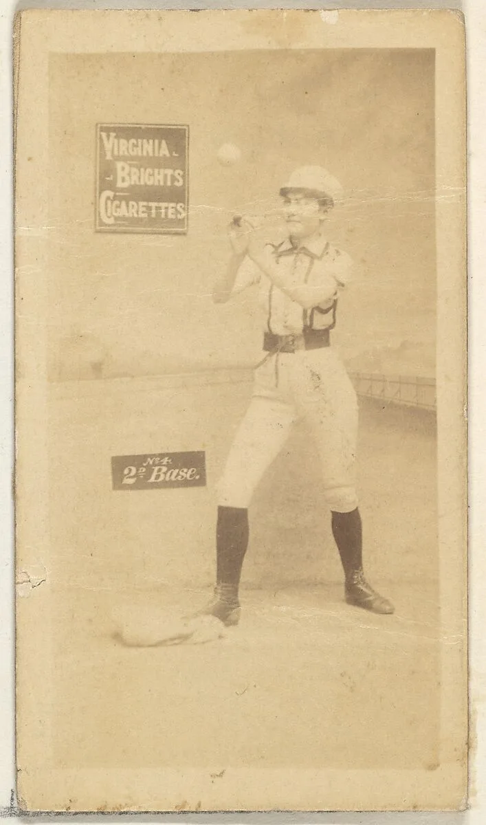 2nd Base, from the Girl Baseball Players series (N48, Type 2) for Virginia Brights Cigarettes — Allen & Ginter