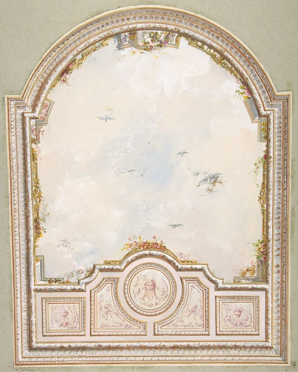Deign for a ceiling a a trompe l'oeil sky — Jules-Edmond-Charles Lachaise|Eugène-Pierre Gourdet