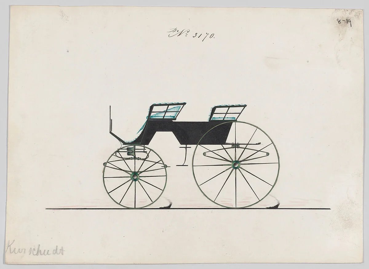 Design for 4 seat Phaeton, no top, no. 3170 — Brewster & Co.