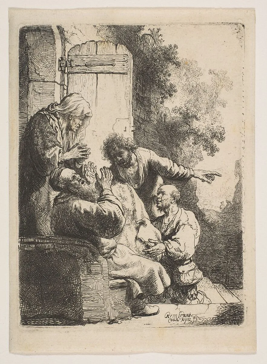 Joseph's Coat Brought to Jacob — Rembrandt (Rembrandt van Rijn)