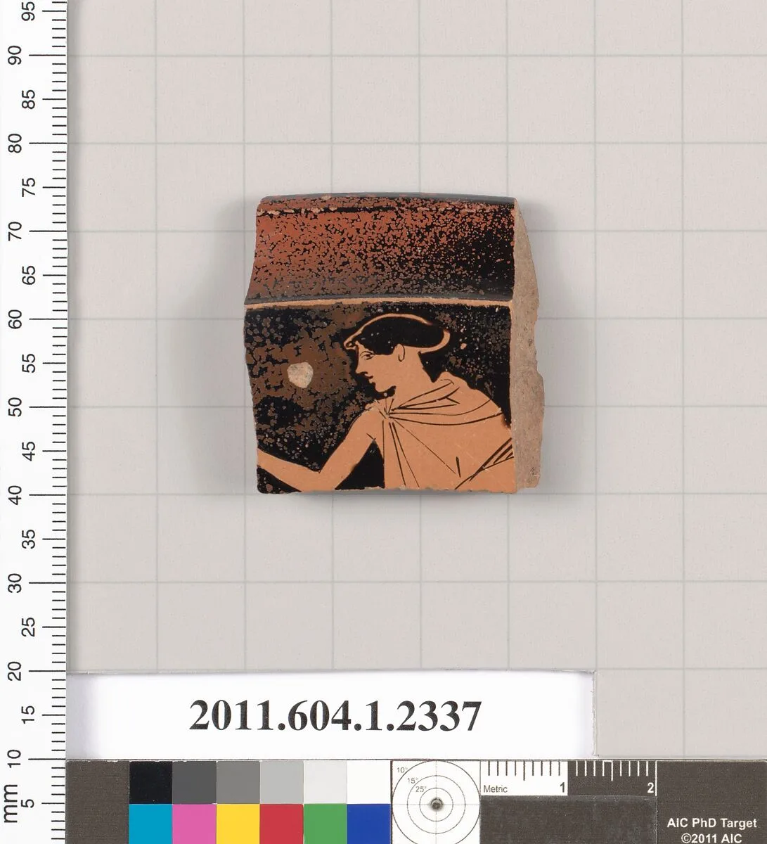 Terracotta rim fragment of a kylix (drinking cup) — Carlsruhe Painter