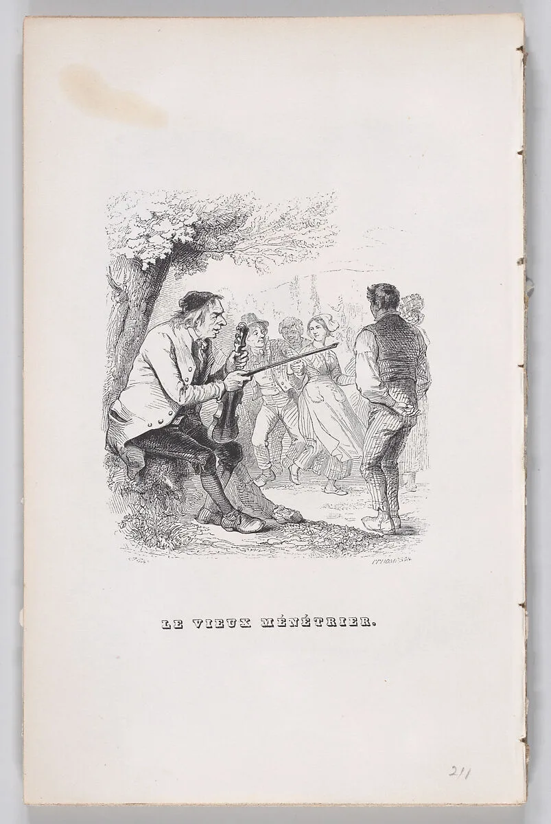 "The Old Minstrel" from The Complete Works of Béranger — J. J. Grandville|Fournier & Perrotin|John Thompson|Pierre Jean de Béranger