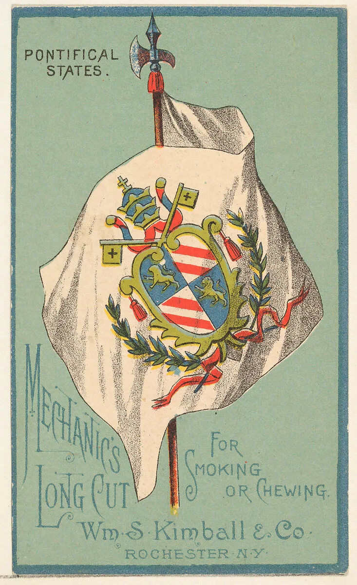 Pontifical States, from the National Flags series (N195) issued by Wm. S. Kimball & Co. — William S. Kimball & Company